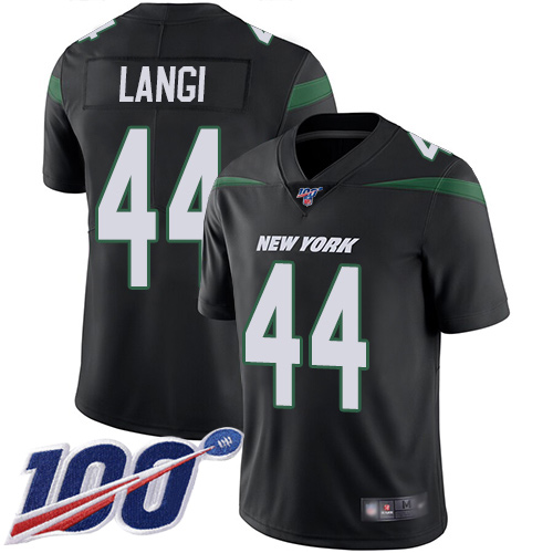 New York Jets Limited Black Men Harvey Langi Alternate Jersey NFL Football 44 100th Season Vapor Untouchable